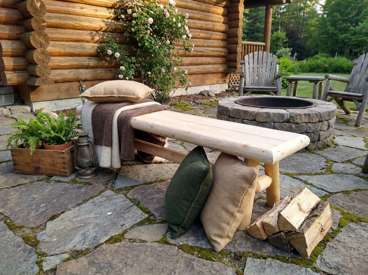 Outdoor Entryway Bench - Cedar Creek Rustic Furniture