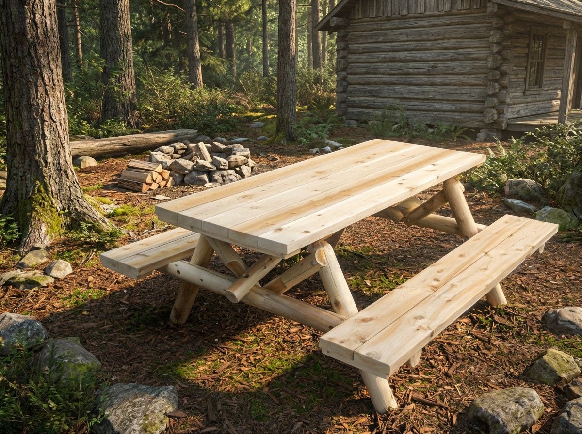 Farmhouse Outdoor Dining Table For Patio – Cedar Creek Rustic