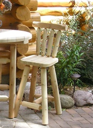 Cedar Creek Rustic Furniture manufactures 23" Adirondack Cedar Log Bar Stools, Made in USA.