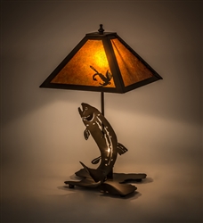 Rustic Trout Lamp