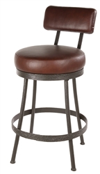 Iron rustic bar stool with back
