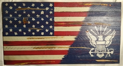 Hand Painted American Flag Navy Logo