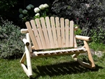 Double Rustic Log Cedar Rocker made from Michigan Cedar Logs, made in USA by Cedar Creek Rustic Furniture Store.