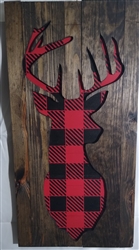 Hand painted Deer with Flannel Back. Each item is unique and you get the exact one in the picture shown.