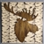 Hand painted Moose cutout over  Birch Trees. Each item is unique and you get the exact one in the picture shown.
