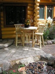 Cedar Creek Furniture Store handcrafted Rustic Log Bar Tables, Made from Michigan white cedar, made in USA.