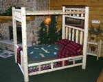 Rustic Log Canopy Bed