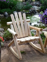 Outdoor Rustic Log Cedar Rocker, quality handcrafted Log Rocking Chair made from Michigan white cedar, made in USA - Cedar Creek Rustic Furniture Store.