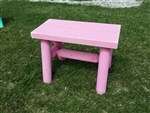 Outdoor Log Bench/Pink