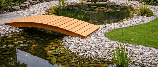 How to Add a Wooden Bridge to Your Pond or Stream - Cedar Creek Rustic Furniture