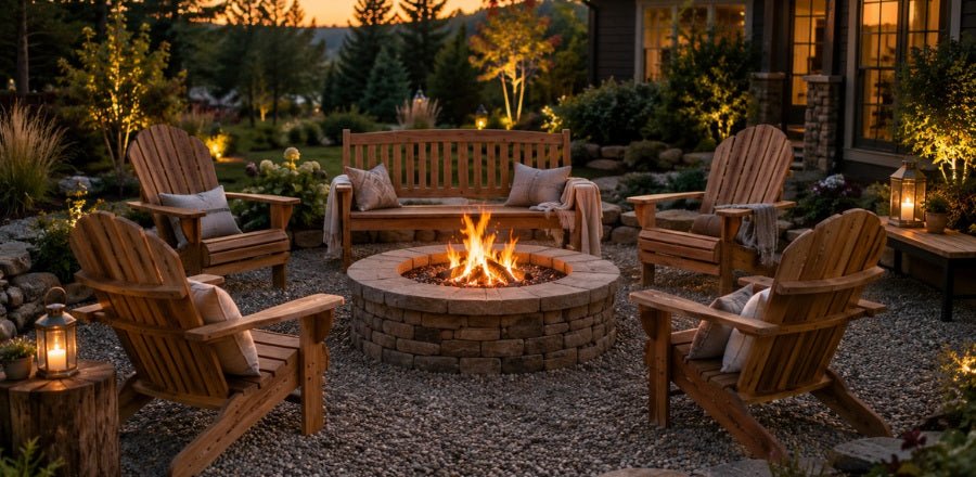 How to Arrange Outdoor Seating Around a Fire Pit - Cedar Creek Rustic Furniture