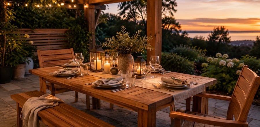 How to Style Your Outdoor Table for Summer Evenings - Cedar Creek Rustic Furniture