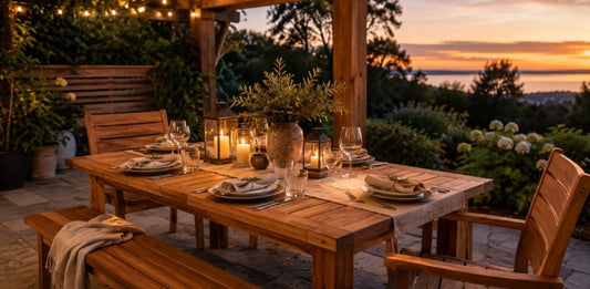 How to Style Your Outdoor Table for Summer Evenings - Cedar Creek Rustic Furniture