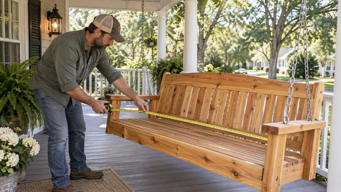 What Size Porch Swing Do You Need? 4-Foot, 5-Foot and 6-Foot Compared - Cedar Creek Rustic Furniture
