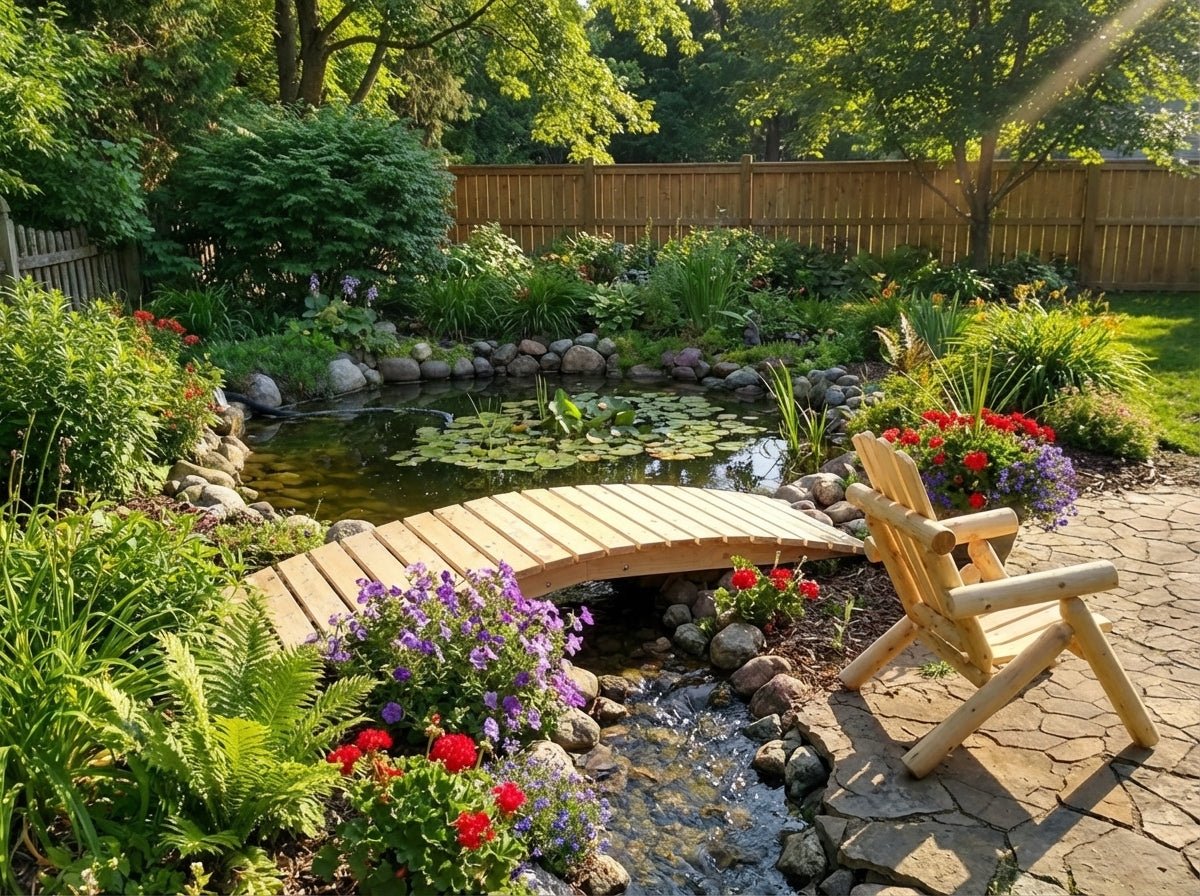 8 ft bridge with no railling - Cedar Creek Rustic Furniture