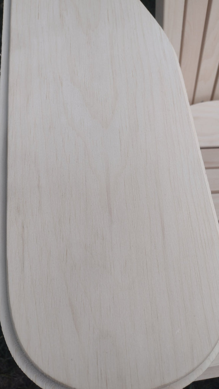 Close-up of a handcrafted wooden patio single chair, highlighting its sturdy construction and smooth finish.