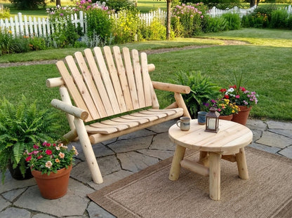 Cedar Log Round Table - Cedar Creek Rustic Furniture
