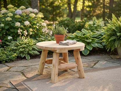 Cedar Log Round Table - Cedar Creek Rustic Furniture
