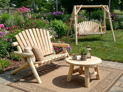 Cedar Log Round Table - Cedar Creek Rustic Furniture