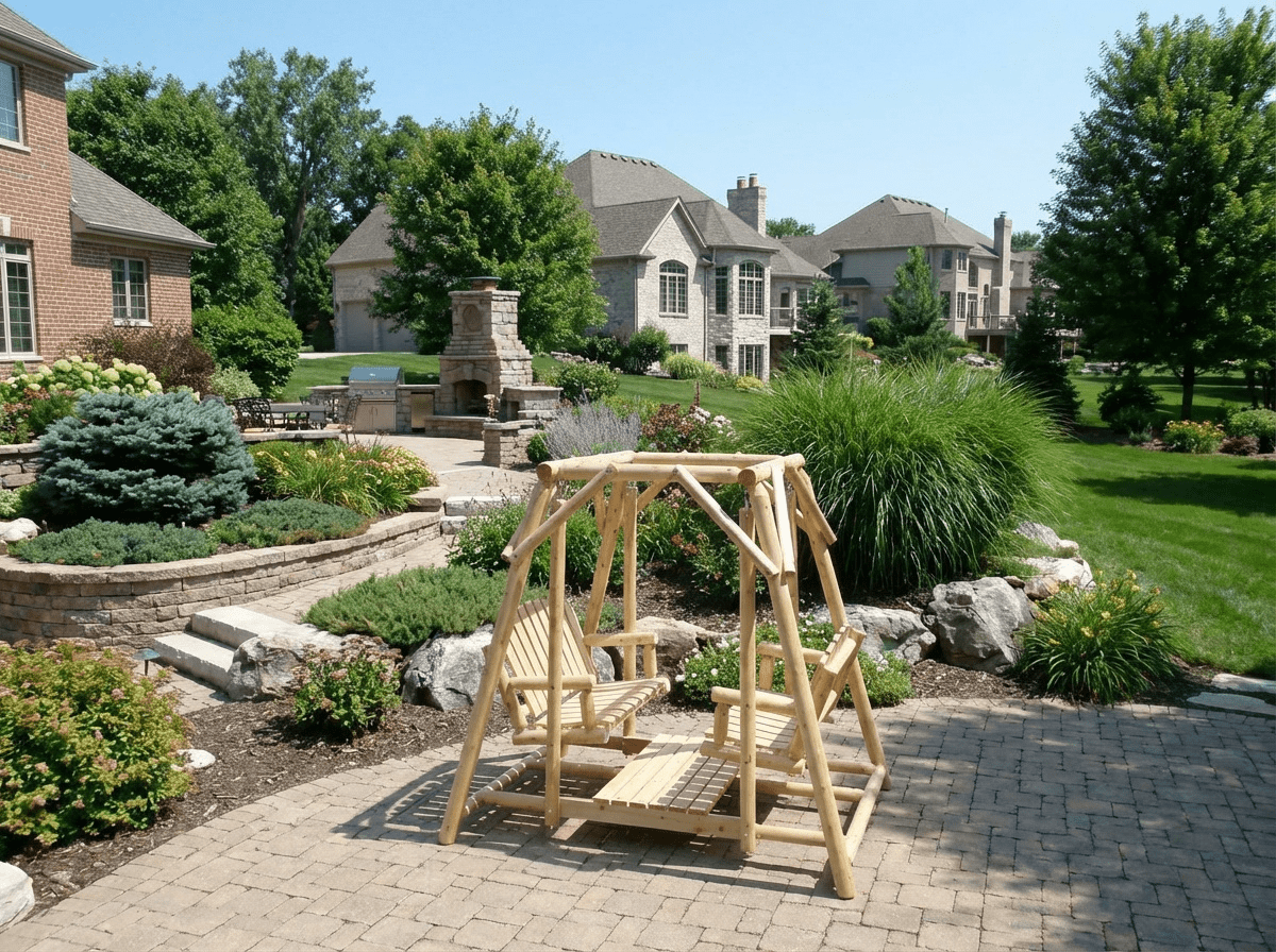 Double Benches Swing for Patio - Cedar Creek Rustic Furniture