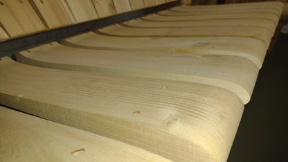 Smoothly crafted seat slats for comfortable swinging benches with a rustic charm.