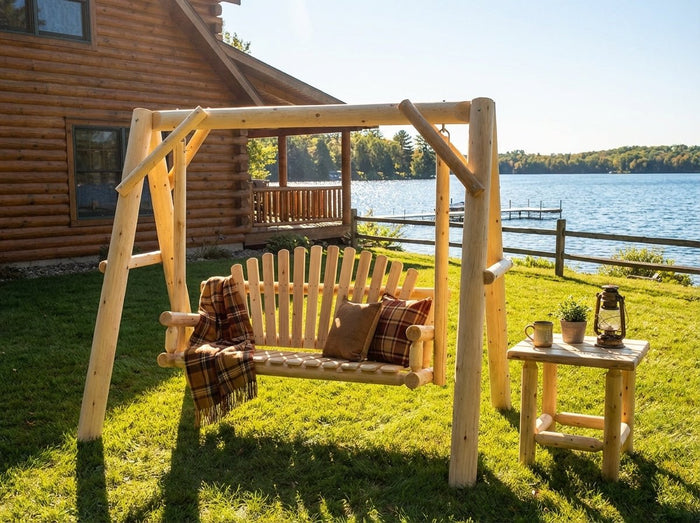 Handcrafted Patio Wooden Swing - Cedar Creek Rustic Furniture