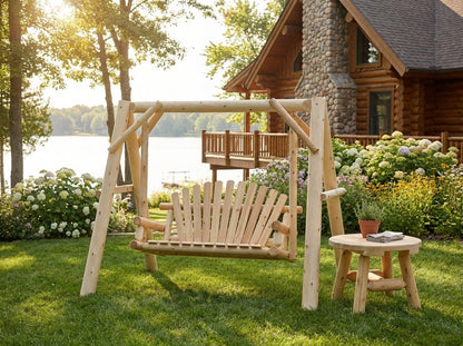 Handcrafted Patio Wooden Swing - Cedar Creek Rustic Furniture