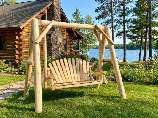 Handcrafted Patio Wooden Swing - Cedar Creek Rustic Furniture