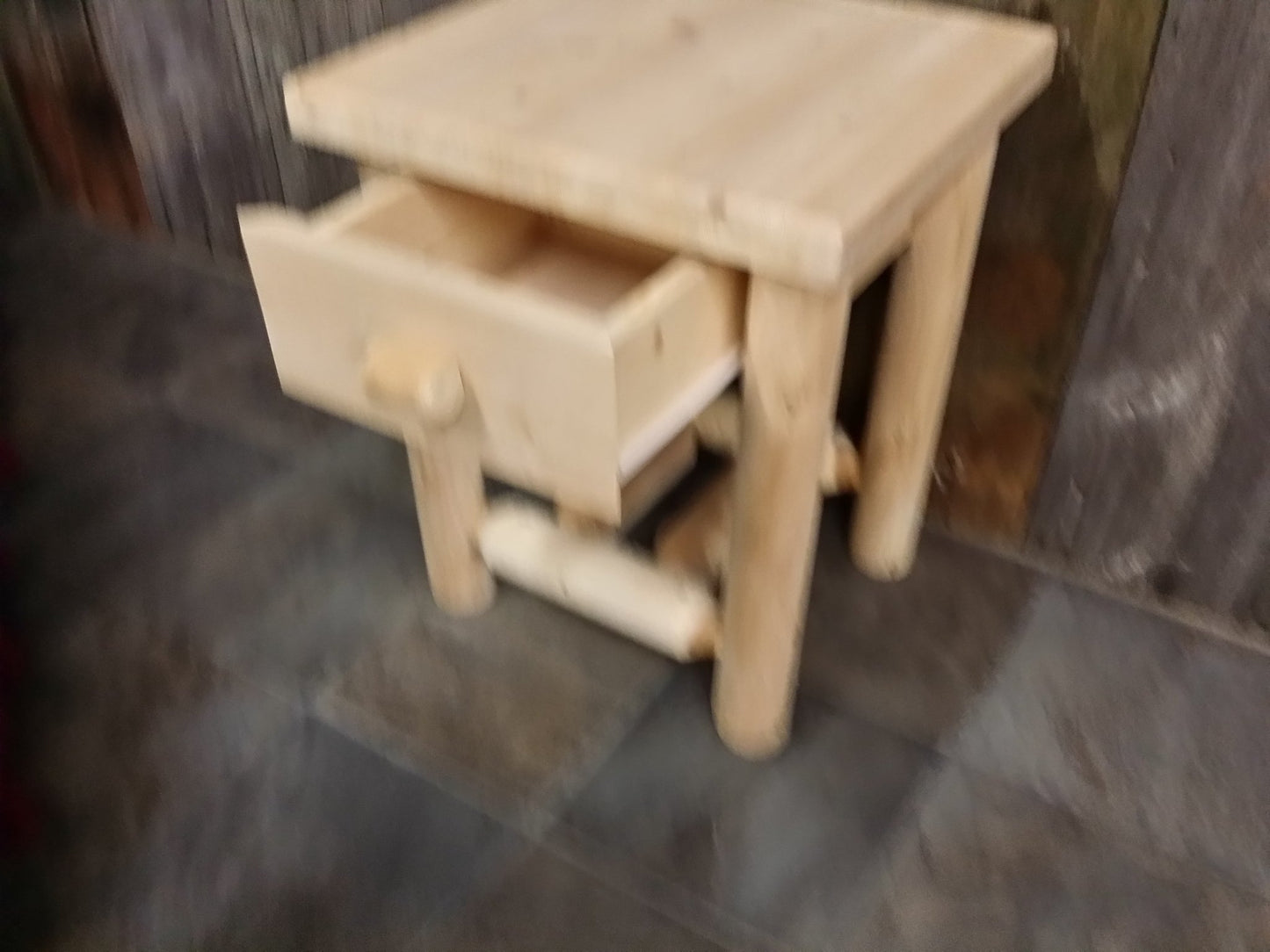 Handcrafted Rustic Log Nightstands - Natural Wood Bedroom Furniture - Cedar Creek Rustic Furniture