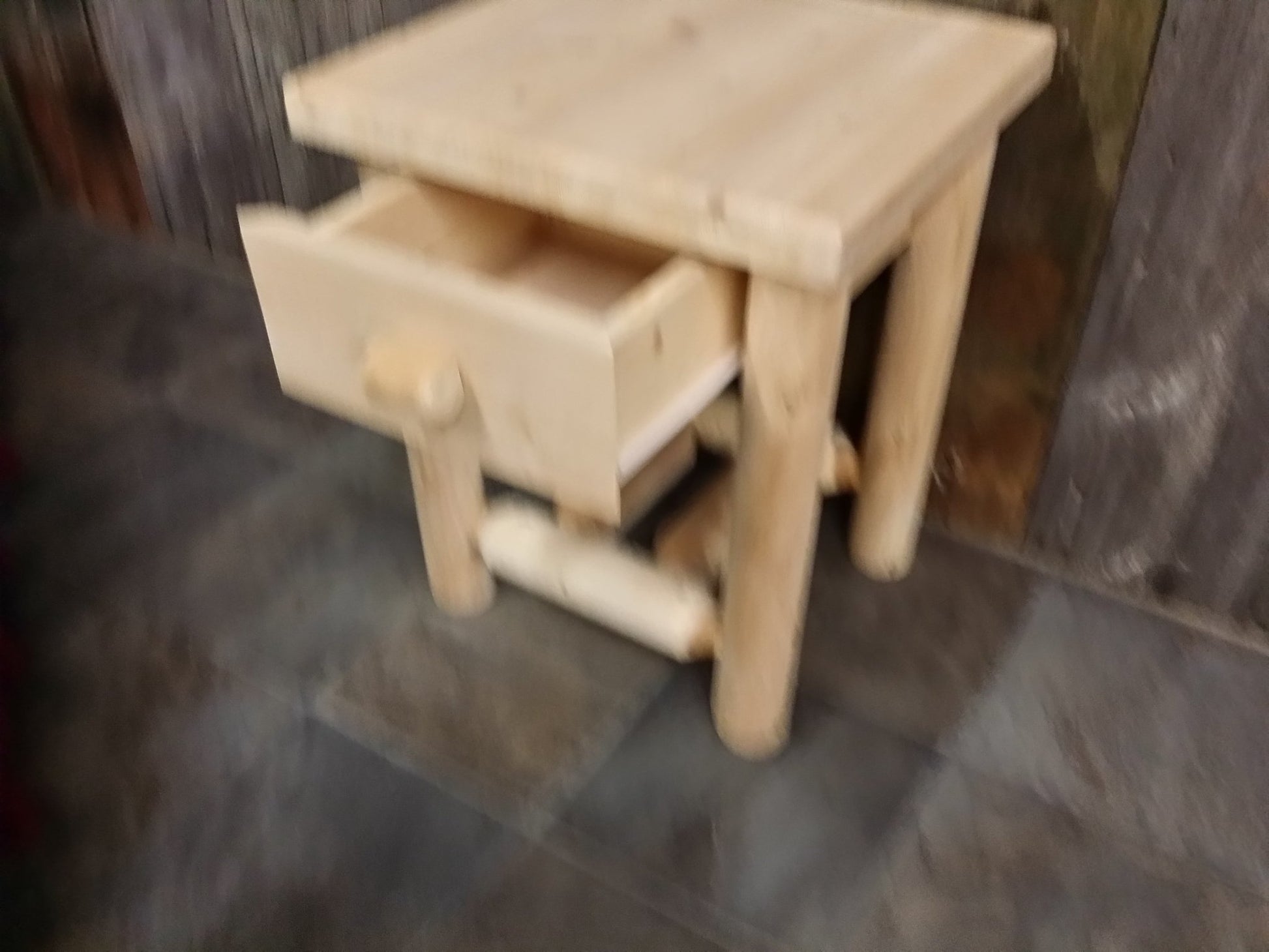 Handcrafted Rustic Log Nightstands - Natural Wood Bedroom Furniture - Cedar Creek Rustic Furniture