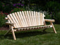 Rustic log bench with a handcrafted design, perfect for outdoor relaxation in gardens and patios.