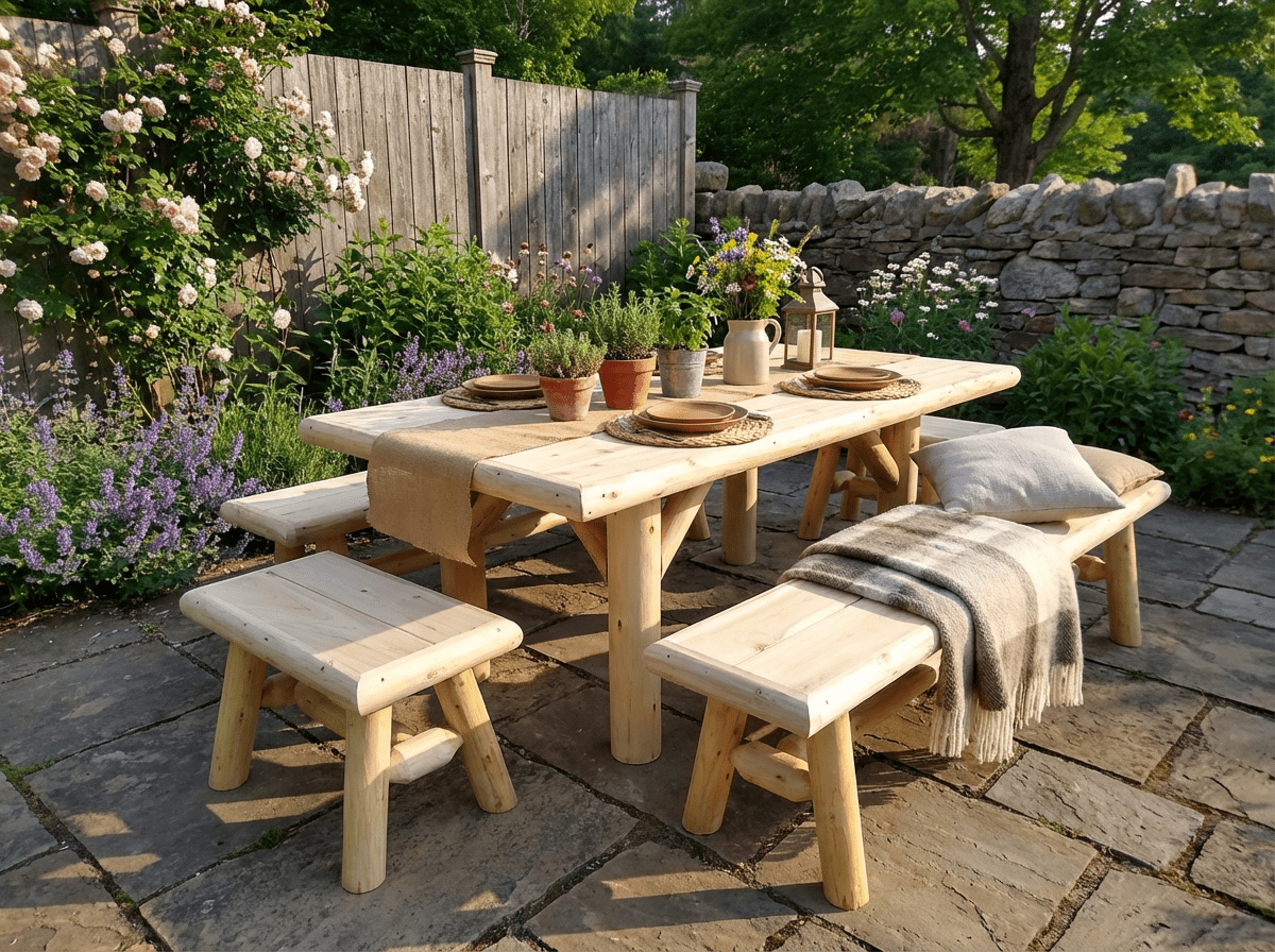 Handmade Rustic Outdoor Picnic Table - Cedar Creek Rustic Furniture