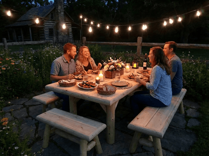 Handmade Rustic Outdoor Picnic Table - Cedar Creek Rustic Furniture