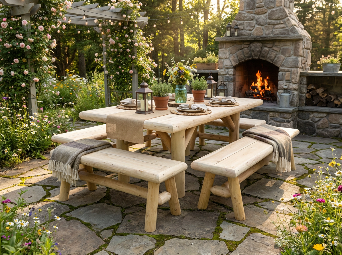 Handmade Rustic Outdoor Picnic Table - Cedar Creek Rustic Furniture