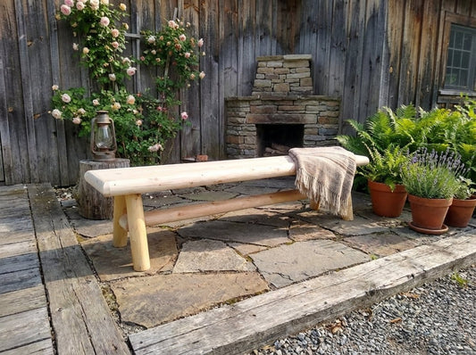 Handmade Solid Wooden Bench - Cedar Creek Rustic Furniture