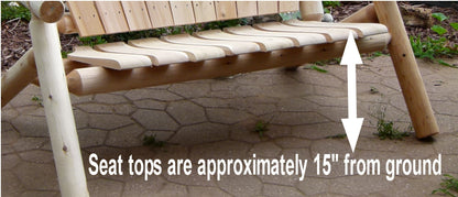 Handmade wooden chair with a comfortable seat height of approximately 15 inches from the ground.