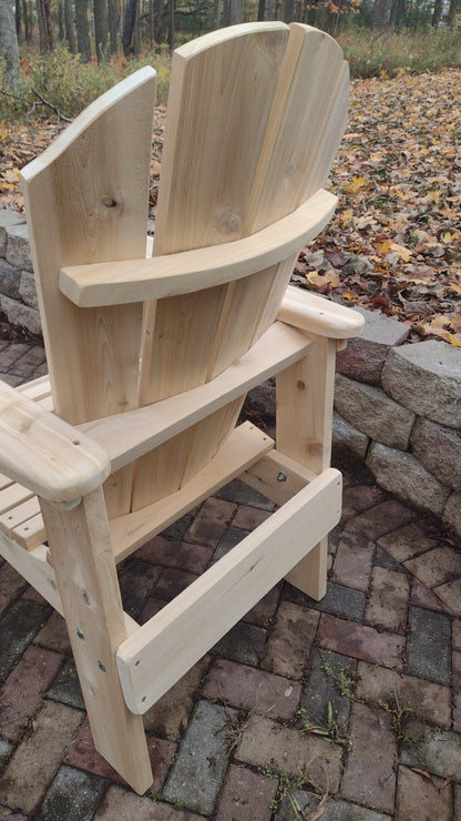 High Seat Heavy Duty Adirondack Chair - Cedar Creek Rustic Furniture