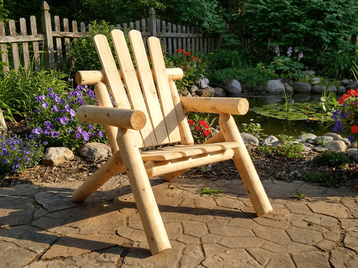Log Outdoor Chair | Wooden Deck & Log Chairs – Cedar Creek Rustic