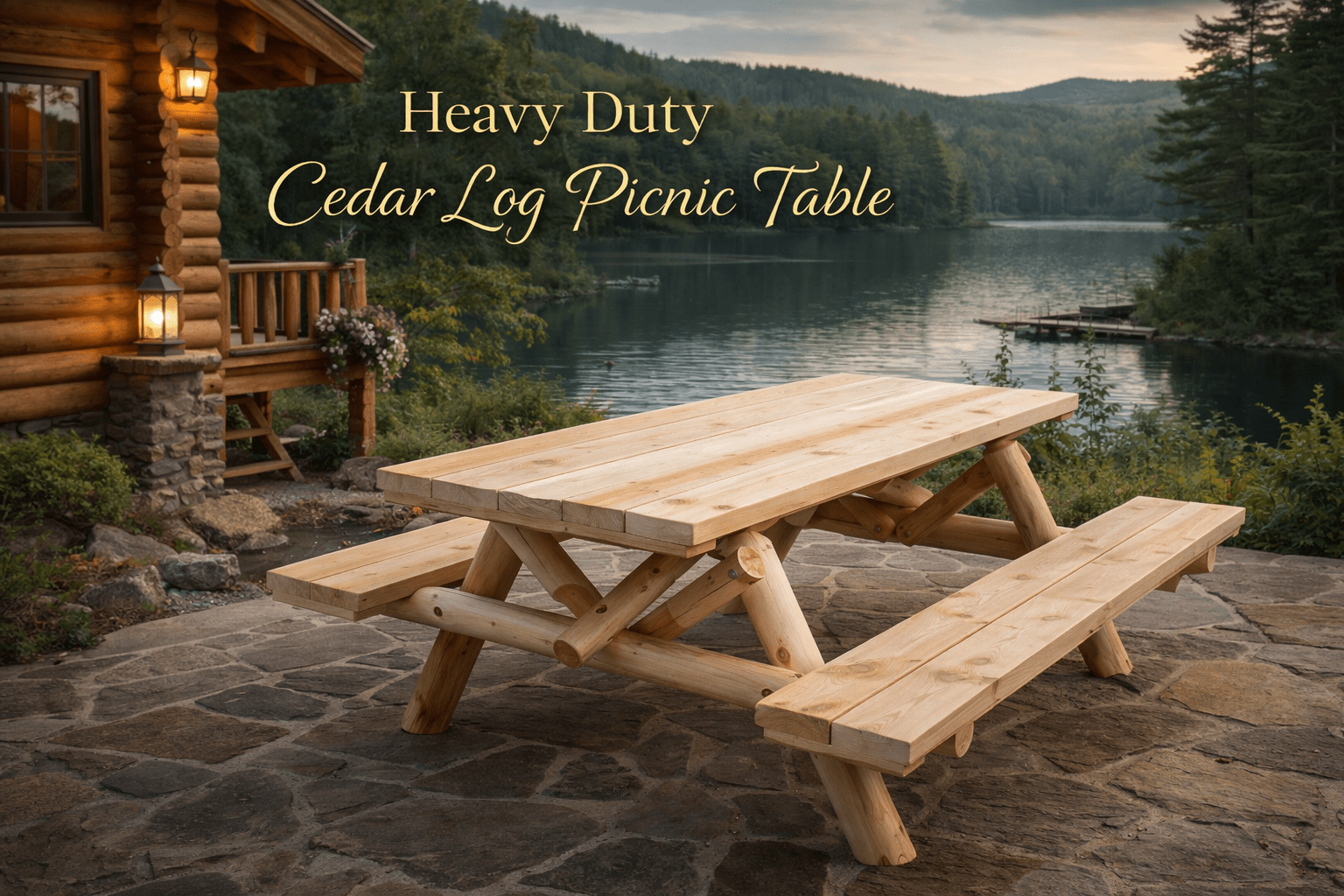 Outdoor Farmhouse Dining Table - Cedar Creek Rustic Furniture