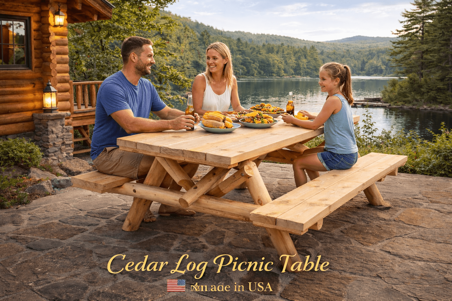 Outdoor Farmhouse Dining Table - Cedar Creek Rustic Furniture