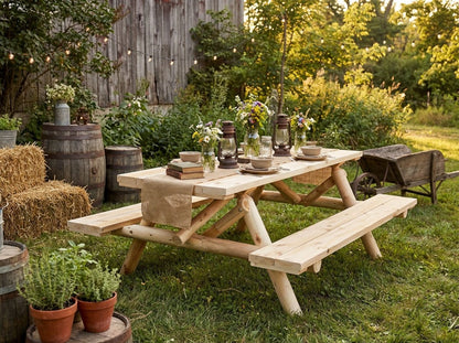 Outdoor Farmhouse Dining Table - Cedar Creek Rustic Furniture