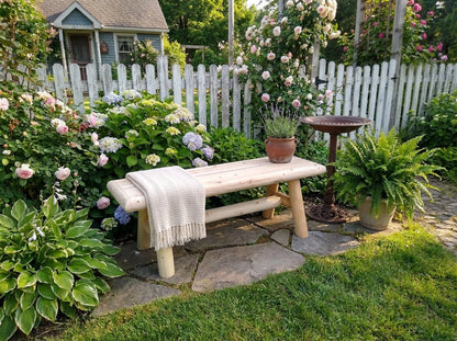 Outdoor Farmhouse Entryway Bench - Cedar Creek Rustic Furniture