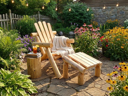 Outdoor Patio Footrest - Cedar Creek Rustic Furniture