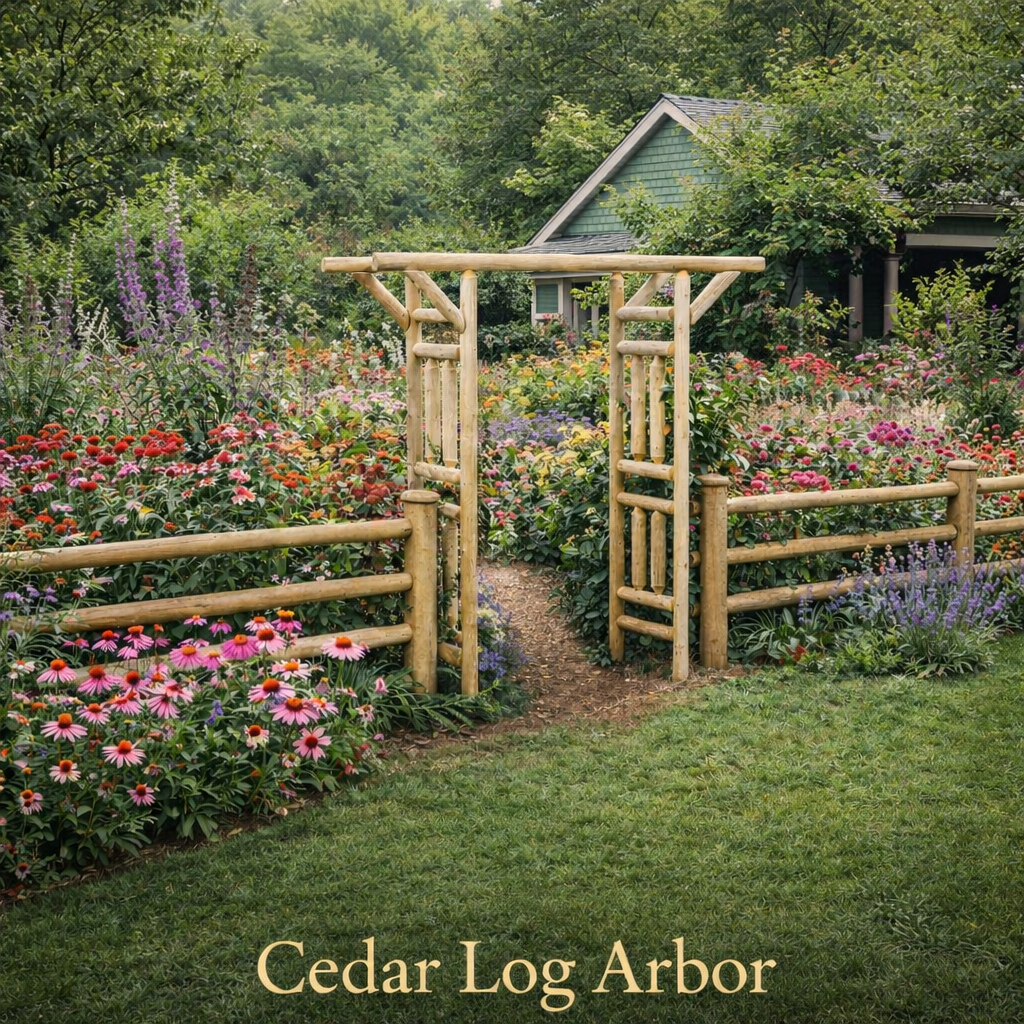 Outdoor Wooden Arbor - Cedar Creek Rustic Furniture