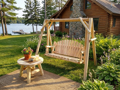 Rustic Log Swing Set - Cedar Creek Rustic Furniture