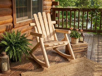 Rustic Outdoor Log Rocking Chair - Cedar Creek Rustic Furniture