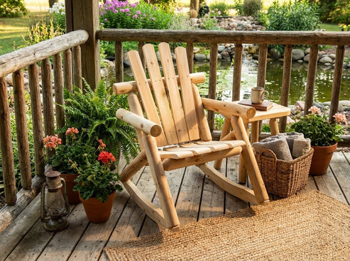 Rustic Log Rocking Chair For your Garden – Cedar Creek Rustic Furniture