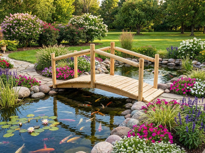 Rustic Wooden Garden Bridge - Cedar Creek Rustic Furniture