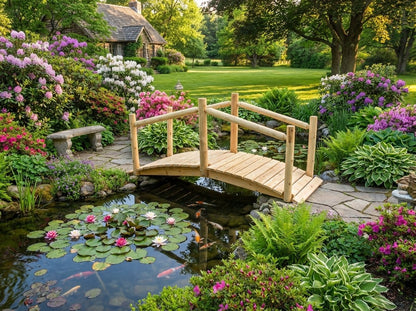 Rustic Wooden Garden Bridge - Cedar Creek Rustic Furniture