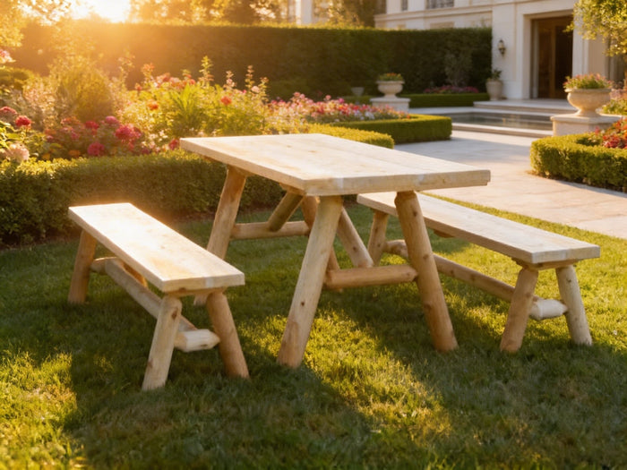 Solid Wood Farmhouse Dining Table - Cedar Creek Rustic Furniture